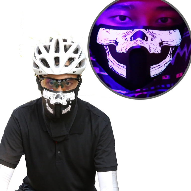 bike helmet with glowing mask Laser (Glow-in-the-dark) people will point Cyberpunk Helmet Mask LED Glowing