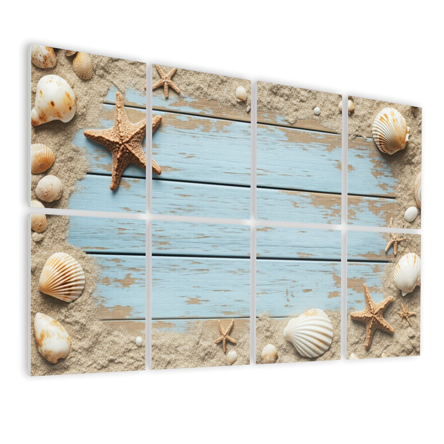 Coastal 8 Pack Art Acoustic Panels Sound Absorbing Beach Starfish ...