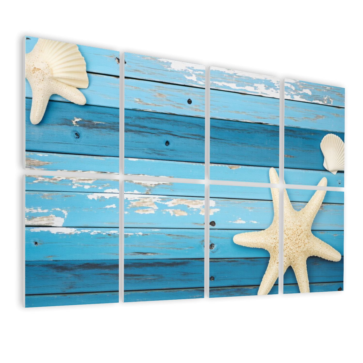 Coastal 8 Pack Art Acoustic Panels Sound Absorbing Blue Starfish ...