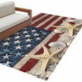 thumbnail image 1 of Coastal American Flag Area Rug Washable 3x5 Entryway Rug Non-Slip Indoor Low Pile Starfish Shell Vintage Floor Carpet Small Rugs for Bedroom Office Living Room Kitchen Entrance Nursery, 1 of 9