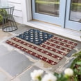 thumbnail image 1 of Coastal American Flag Door Mat Indoor Outdoor, Starfish Vintage USA Flag Non Slip Welcome Mat with Rubber Backing, Absorbent Fabric Front Door Mats Entryway Rug for Home Patio Entrance 16"x24", 1 of 9