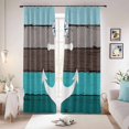 thumbnail image 1 of Coastal Anchor Blackout Curtains for Bedroom/Living Room, Pinch Pleated Black Out Curtains, Turquoise Brown Country Wooden Grain Room Darkening Window Drapes with Hooks 2 Panels, 39"x70", 1 of 8