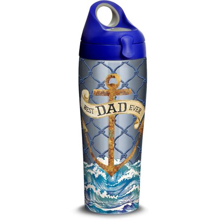 Coastal Anchor Dad 24 oz Stainless Steel Water Bottle with lid
