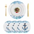 thumbnail image 1 of Coastal Anchor Round 15 Inch Placemats Set of 4, Blue Marine Coral Starfish Fish Gray Stripes HeatResistant Non Slip Place Mats for Dining Table, Wipeable Braided Kitchen Table Mats for Housewarming, 1 of 9