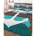 thumbnail image 1 of Coastal Anchor Twin Size Down Alternative Comforter, Lightweight Comforter Quilt Bedding Set with Pillow Shams Turquoise Brown Country Wooden Grain All Seasons Bed Comforter Duvet Insert 68"x86", 1 of 7