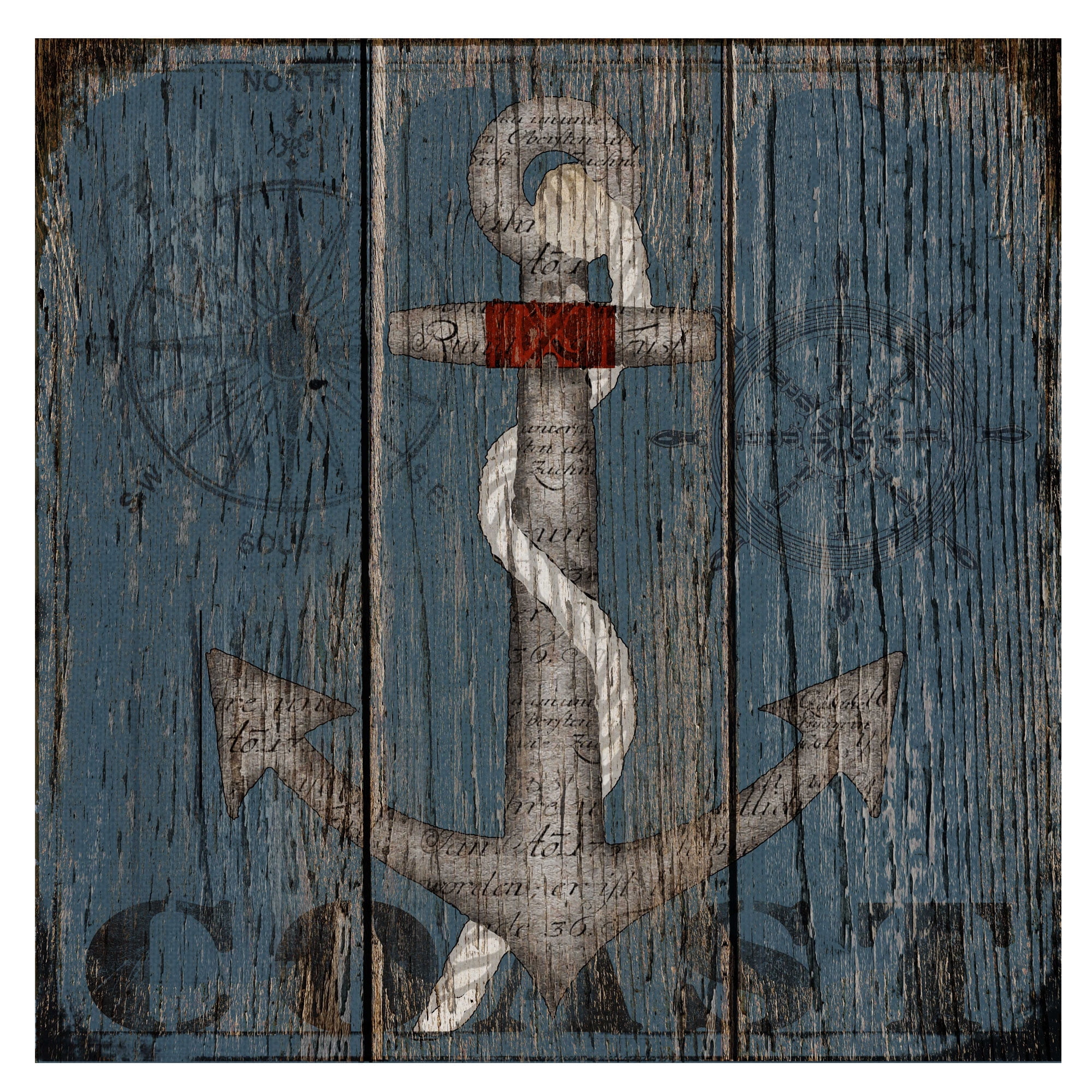 Coastal Anchor by Beth Albert Wrapped Canvas Art Print