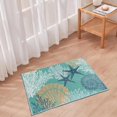 thumbnail image 1 of Coastal Area Rug 2x3 - Small Machine Washable Foldable Throw Rugs Non-Slip Beach Ocean Entryway Doormat Indoor Entrance Carpet for Kitchen Bathroom Laundry Bedroom Living Room, Teal, 1 of 5