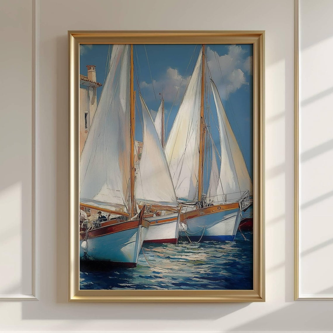 Coastal Art Nautical Wall Decor Ocean Minimalist Summer Boats Wall Art ...
