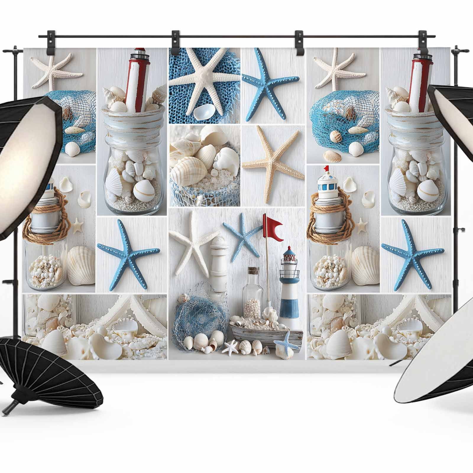 Coastal Backdrop for Photography,Fabric Photo Background Backdrop ...