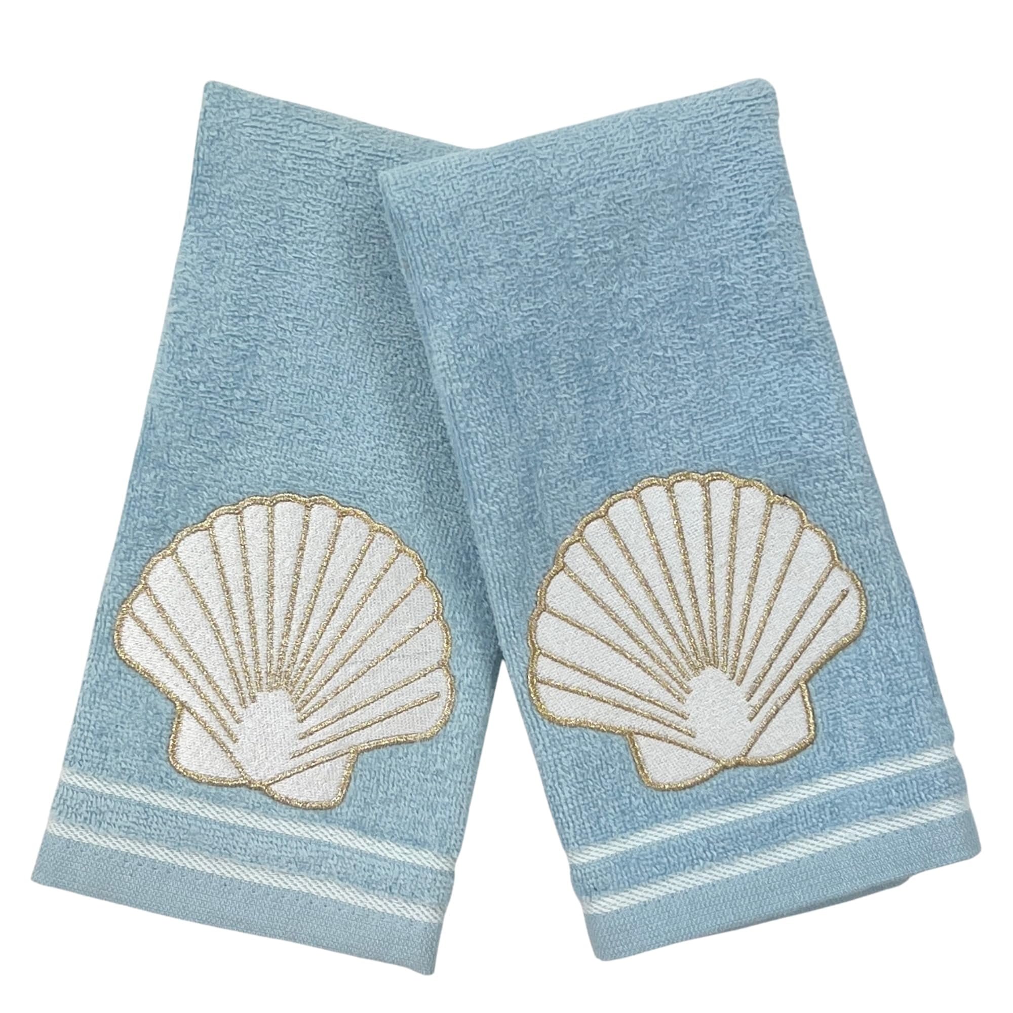 Coastal Kitchen Towels Set Nautical Towels Fish Kitchen Towels Seashell - View #2