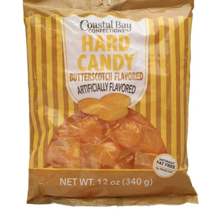 Coastal Bay Butterscotch Hard Candy 2 Bags (24 Oz Total) Fat Free Bonus Pouch