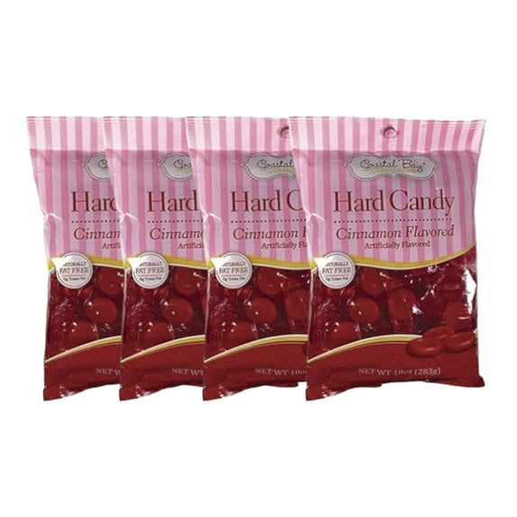 Coastal Bay Cinnamon Flavored Hard Candy 10 oz bags (Pack of 4)