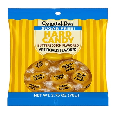Coastal Bay Confections Sugar Free Butterscotch Hard Candy, 2.75 oz Bag