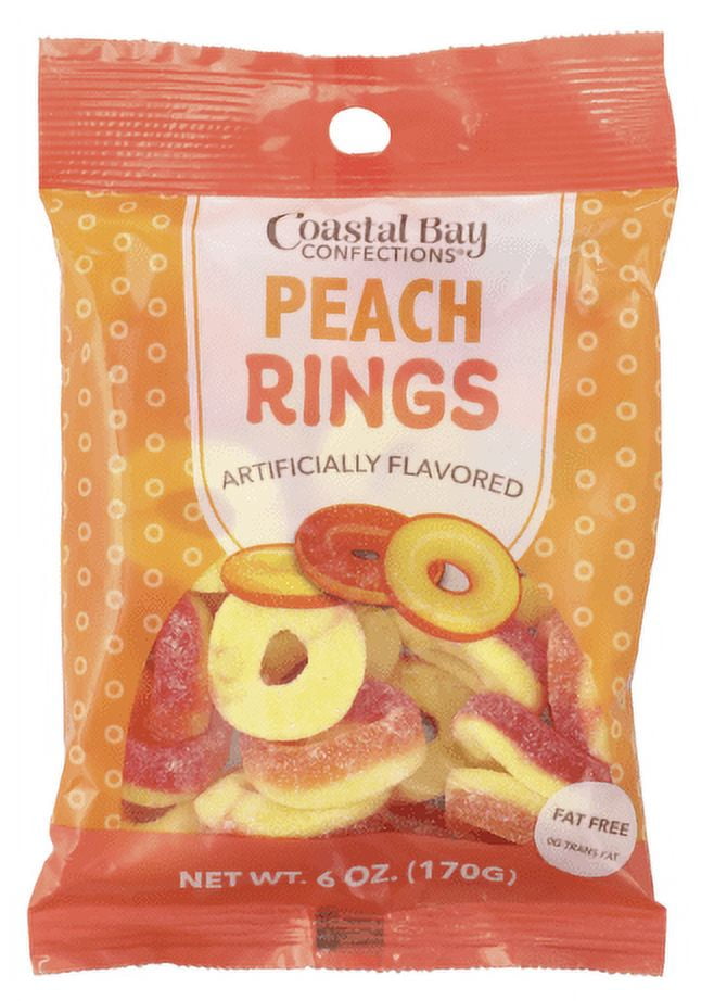 Coastal Bay Peach Rings, Artificially Flavored Fat Free, Peach Rings, 6 Oz/170gm (2PK)