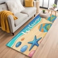 thumbnail image 1 of Coastal Beach 2'x6' Runner Rugs for Hallway Kitchen Bedside Non Slip Washable, Summer Ocean Striped Slippers Blue Brown Entryway Rug Runners with Rubber Backing, Long Carpet Runner for Laundry Room, 1 of 8