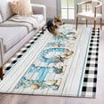 thumbnail image 1 of Coastal Beach Area Rug 4x6 Washable Rug Non Slip Summer Wood Grain Black White Plaid Large Area Rug Indoor Floor Carpet for Entryway Bedroom Kitchen Living Room Home Office Dining Room Nursery, 1 of 8