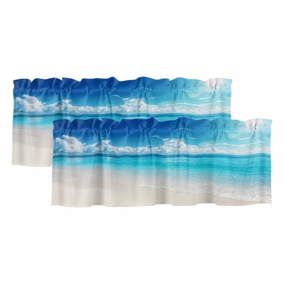 Vlanace Coastal Beach Curtain Valances for Windows, Kitchen Valance Window ...