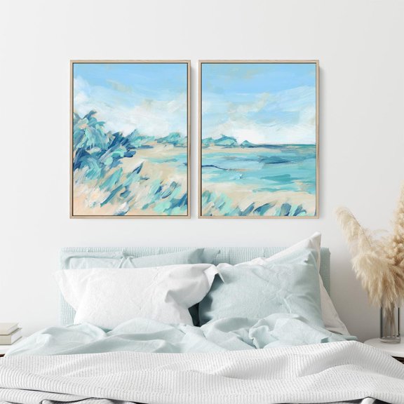 Coastal Beach Diptych, “Solana Shores” Prints, Set 2, Poster Only