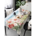 thumbnail image 1 of Coastal Beach Floral Tablecloth Rectangle Table Cloths 54x108, Waterproof Tablecloth Outdoor Table Cloth, Spring Summer Oil Painting Ocean Wave Flower Washable Table Cover for Kitchen Dinning Party, 1 of 8
