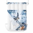 thumbnail image 1 of Coastal Beach No Hook Shower Curtain Waterproof, Bathroom Curtains with Snap in Liners and See Through Top Window, Sea Turtle Nautical Coral Starfish Hotel Style Bathtub Curtains Shower 60"Wx72"L, 1 of 8