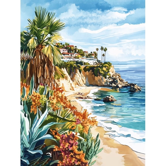 Coastal Beach House Canvas Print/Wall Art Perfect for Living Room Bedroom Bathroom Office and Hotel Decoration.