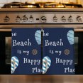 thumbnail image 1 of Coastal Beach Kitchen Towels Set of 3, Summer Ocean Nautical Starfish Navy Blue Absorbent Dish Towels for Kitchen, Microfiber Hand Towel, Quick Drying Tea Towel for Cleaning Decorative Dishcloths, 1 of 7