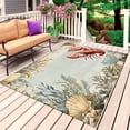 thumbnail image 1 of Coastal Beach Outdoor Rug 3x5 Ft, Non Slip Washable Area Rug, Lobster Beach Coral Shell Nautical Retro Patio Rugs Carpet Runner, Large Floor Mat for Indoor/Outdoor Deck Porch Camping, 1 of 8