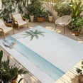 thumbnail image 1 of Coastal Beach Outdoor Rug for Patio/Deck/Porch, Non-Slip Large Area Rug 6 x 9 Ft, Summer Palm Tree Nautical Ocean Seaside Indoor Outdoor Rugs Washable Area Rugs, Reversible Camping Rug Carpet Runner, 1 of 8