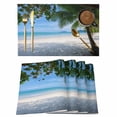 thumbnail image 1 of Coastal Beach Placemats Set of 6 Summer Ocean Sea Modern Palm Coconut Tree Place Mats Indoor Wipeable Table Mats Washable Cloth Dining Table Placemats for Kitchen Holiday Party Home Decor 13x19 Inch, 1 of 9