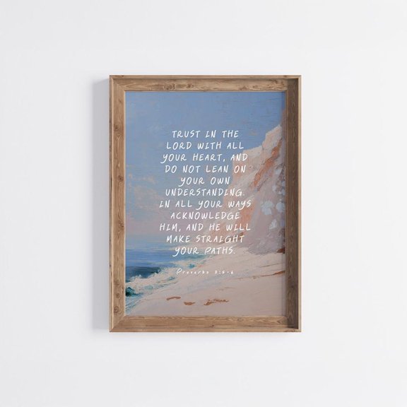 Coastal Beach Proverbs 3 Scripture Art Print Unframed Paper Print