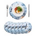 thumbnail image 1 of Coastal Beach Round 15 Inch Placemats Set of 6, Sea Turtle Nautical Coral Starfish HeatResistant Non Slip Place Mats for Dining Table, Wipeable Braided Kitchen Table Mats for Housewarming, 1 of 9
