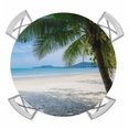thumbnail image 1 of Coastal Beach Round Tablecloth for 55-60 Inch Tables,Fitted Table Cover with Elastic Edge,Summer Ocean Sea Modern Palm Coconut Tree Waterproof Outdoor Table Cloth Protector for Patio Garden Dinner, 1 of 9