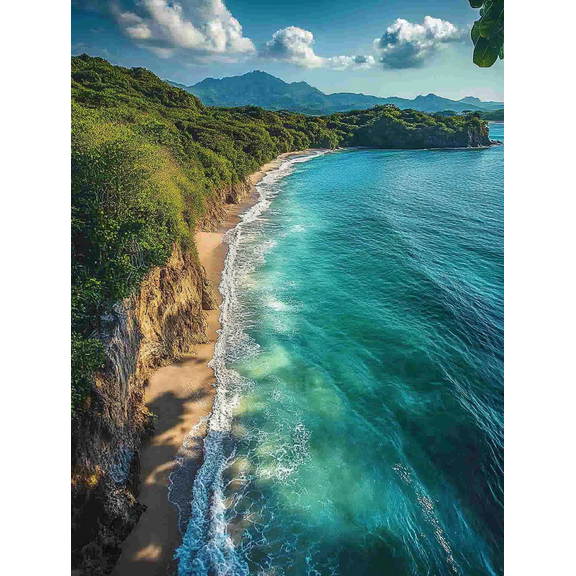 Coastal Beach Scene Canvas Print/Wall Art Perfect for Living Room Bathroom and Hotel Decoration.