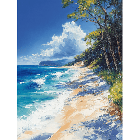 Coastal Beach Scene Canvas Wall Art Perfect for Living RoomOffice and Hotel Decoration.