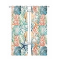 thumbnail image 1 of Coastal Beach Sheer Curtains 63 Inch Length 2 Panels Set for Living Room/Bedroom, Nautical Summer Coral Starfish Shell Kitchen Curtains Grommet Semi-Sheer Curtains Drapes Window Treatments 42"x63"x2, 1 of 7