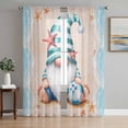 thumbnail image 1 of Coastal Beach Sheer Curtains 72 Inches Long 2 Panels Set, Window Sheer Curtains for Living Room/Bedroom, Blue Gnomes Summer Ocean Sea Wave Starfish Beige Light Filter Rod Pocket Curtain 52''x72''x2, 1 of 8