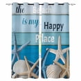 thumbnail image 1 of Coastal Beach Starfish Blackout Curtains for Bedroom Living Room Darkening Curtains 90 Inch Ocean Farmhouse Wooden Grain Black Out Window Curtain Privacy Window Treatment Grommet Drapes 52"x90"x2, 1 of 9