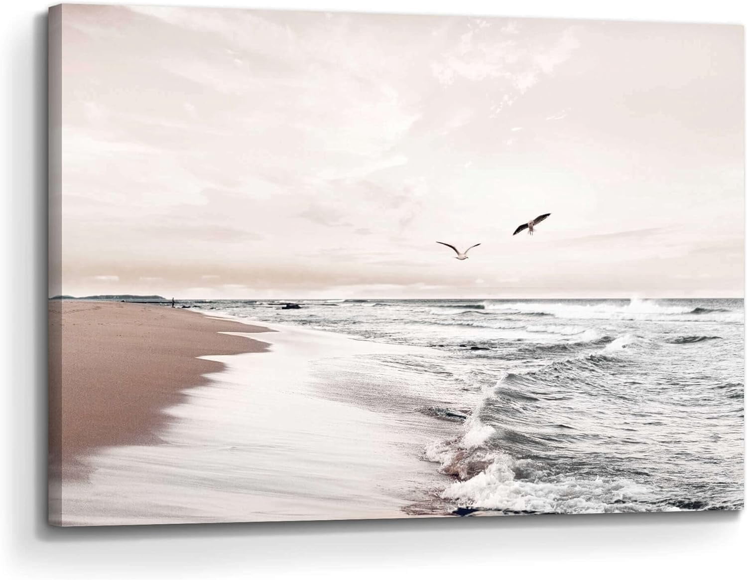 Coastal Beach Sunrise Canvas Wall Art, Ocean View Sand Dune Seascape ...