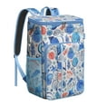 thumbnail image 1 of Coastal Beach Theme Backpack Cooler – Insulated Leak Proof Shell and Coral Marine Pattern Lunch Bag for Women, Students, Anglers, Travel, 1 of 2