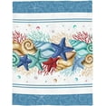 thumbnail image 1 of Coastal Beach Throw Blankets, Nautical Ocean Seashell Coral Starfish Soft Fleece Blanket Decorative for Home Sofa Couch Chair Living Bedroom,30x40 Inches, Lake Blue Summer, 1 of 6