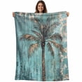 thumbnail image 1 of Coastal Beach Tree Green Blanket Soft Cozy Warm Throw Blanket for Couch, Plush Fuzzy Flannel Fleece Blankets for Sofa, Summer Vintage Tropical Plant Bed Blankets Lightweight Gifts for Women, 40"x50", 1 of 9