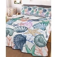 thumbnail image 1 of Coastal Beach Twin Size Down Alternative Comforter, Lightweight Comforter Quilt Bedding Set with Pillow Shams Watercolor Nautical Starfish Shell All Seasons Bed Comforter Duvet Insert 68"x86", 1 of 7