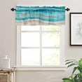 thumbnail image 1 of Coastal Beach Valances for Windows - Teal Blue Kitchen Curtains Valances - Abstract Blue Wave Window Valances Bathroom Window Treatment Modern Ombre Valances Curtains for Living Room Bedroom 54"x18", 1 of 6