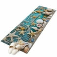 thumbnail image 1 of Coastal Beach Washable Area Rug&nbsp;2x6ft Conch Starfish Fishing Net Wood Grain Soft Rectangle&nbsp;Rugs for Living Room, Non Slip Carpet for Bedroom&nbsp;Entryway Dining Room, 1 of 9