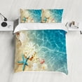 thumbnail image 1 of Coastal Bedding Set: 3-Piece Starfish Duvet Cover & Pillow Shams. Bring a Beach House Vibe to Any Bedroom! Twin, Full, Queen, King. A Refreshing Sleep & Great Gift Idea, 1 of 8