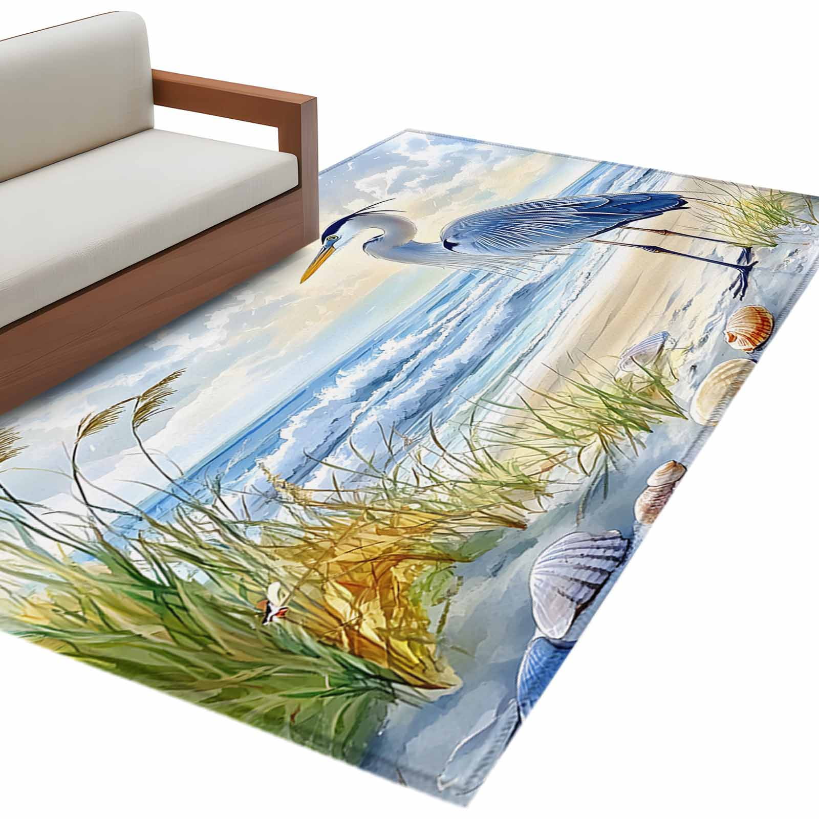 Coastal Birds Large Area Rugs for Bedroom Living Room, Soft Non Slip ...