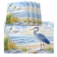 thumbnail image 1 of Coastal Birds Placemats for Dinning Table Set of 6, Blue Sky Heron Seabird Tropical Beach Burlap Kitchen Place Mats Waterproof Cloth Table Mats, Indoor Outdoor Placemats Easy Clean Dinner Decor, 1 of 8