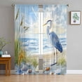 thumbnail image 1 of Coastal Birds Sheer Curtains 72 Inches Long 2 Panels Set, Window Sheer Curtains for Living Room/Bedroom, Blue Sky Heron Seabird Tropical Beach Light Filtering Rod Pocket Curtain 52'' x 72'' x 2, 1 of 7