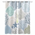 thumbnail image 1 of Coastal Blackout Curtains for Bedroom Living Room Darkening Curtains 54 Inch Long Summer Beach Nautical Coral Starfish Short Curtain for Small Window Treatment Insulated Grommet Drapes 52"x54"x2, 1 of 9