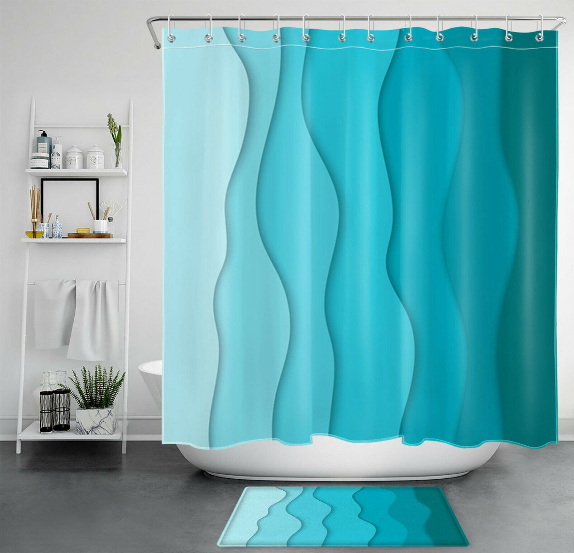 Coastal Bliss Bathroom Set Shower Curtain, Hooks, and Décor Beach